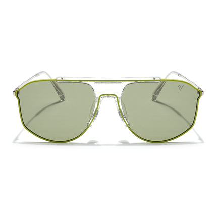 Voyage Select Wayfarer Polarized Sunglasses (Green Lens | Green & Transparent Frame - SLPMG6280)