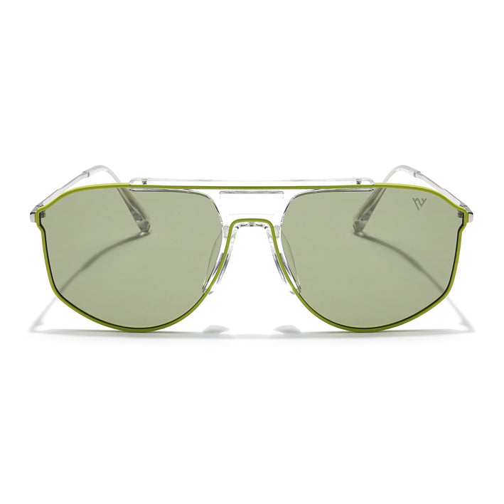 Voyage Select Wayfarer Polarized Sunglasses (Green Lens | Green & Transparent Frame - SLPMG6280)