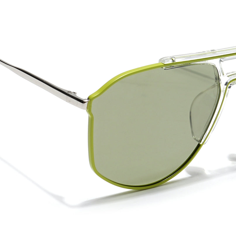 Voyage Select Wayfarer Polarized Sunglasses (Green Lens | Green & Transparent Frame - SLPMG6280)
