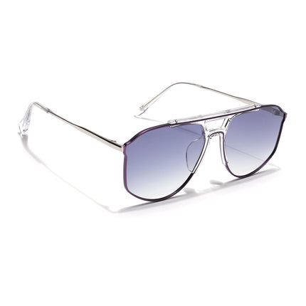 Voyage Select Wayfarer Polarized Sunglasses (Grey & Clear Lens | Purple & Transparent Frame - SLPMG6281)