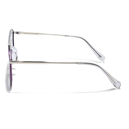 Voyage Select Wayfarer Polarized Sunglasses (Grey & Clear Lens | Purple & Transparent Frame - SLPMG6281)