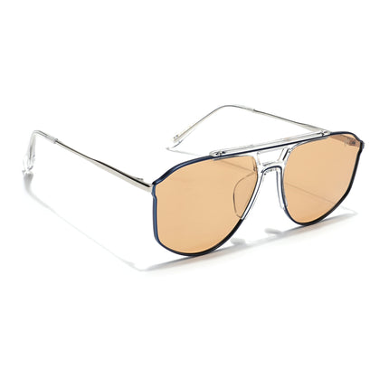 Voyage Select Wayfarer Polarized Sunglasses (Brown Lens | Blue & Transparent Frame - SLPMG6283)