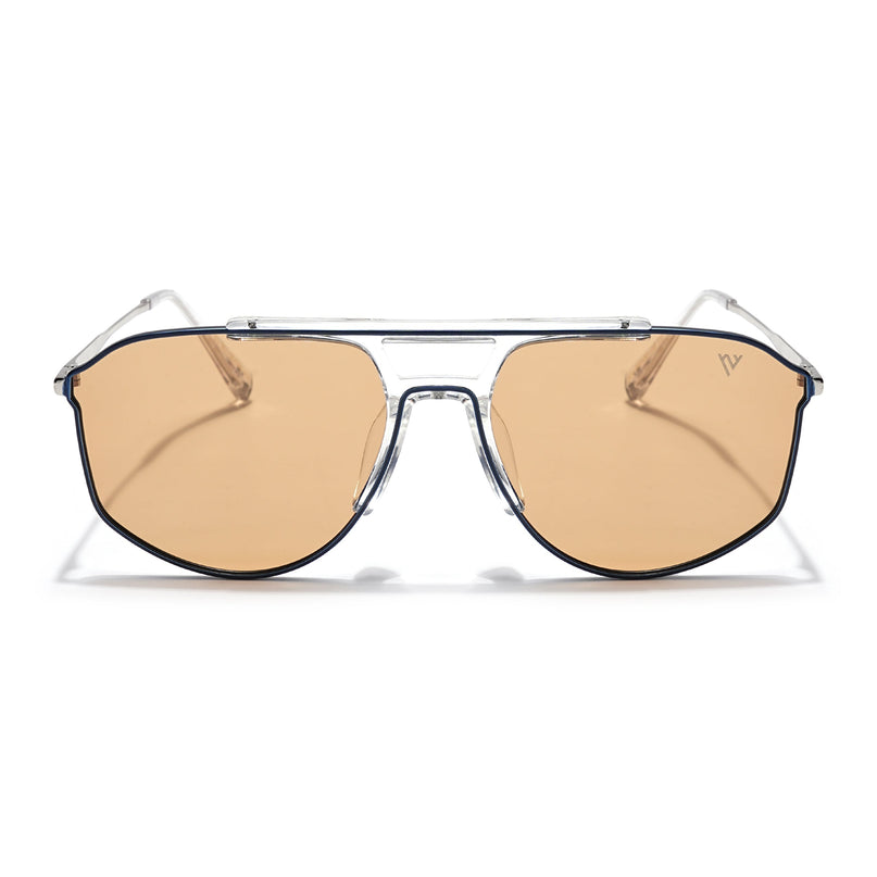 Voyage Select Wayfarer Polarized Sunglasses (Brown Lens | Blue & Transparent Frame - SLPMG6283)