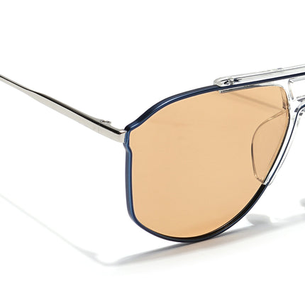 Voyage Select Wayfarer Polarized Sunglasses (Brown Lens | Blue & Transparent Frame - SLPMG6283)