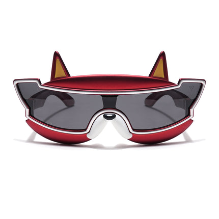 Wrap Around Polarized Sunglasses for Kids -6 yrs To 12 yrs (Black Lens | Red Frame - PMG6088)