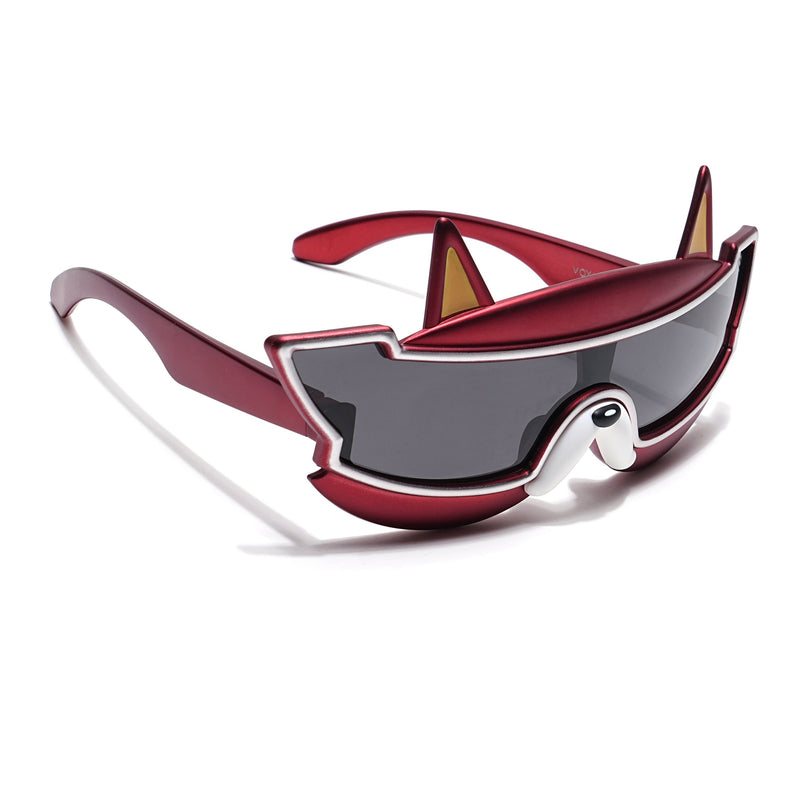 Wrap Around Polarized Sunglasses for Kids -6 yrs To 12 yrs (Black Lens | Red Frame - PMG6088)