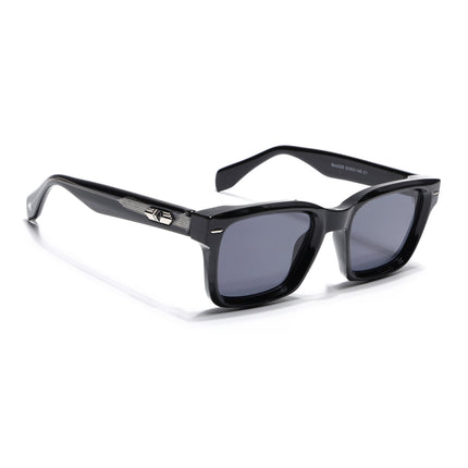Square Sunglasses for Men & Women (Grey Lens | Shine Black Frame - MG7328)