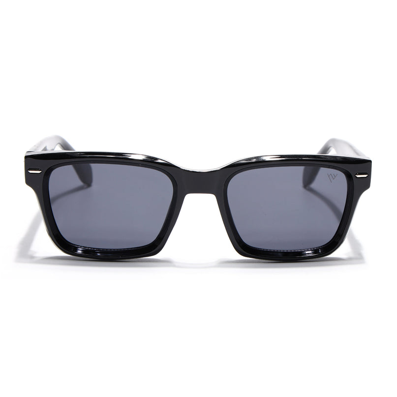 Square Sunglasses for Men & Women (Grey Lens | Shine Black Frame - MG7328)