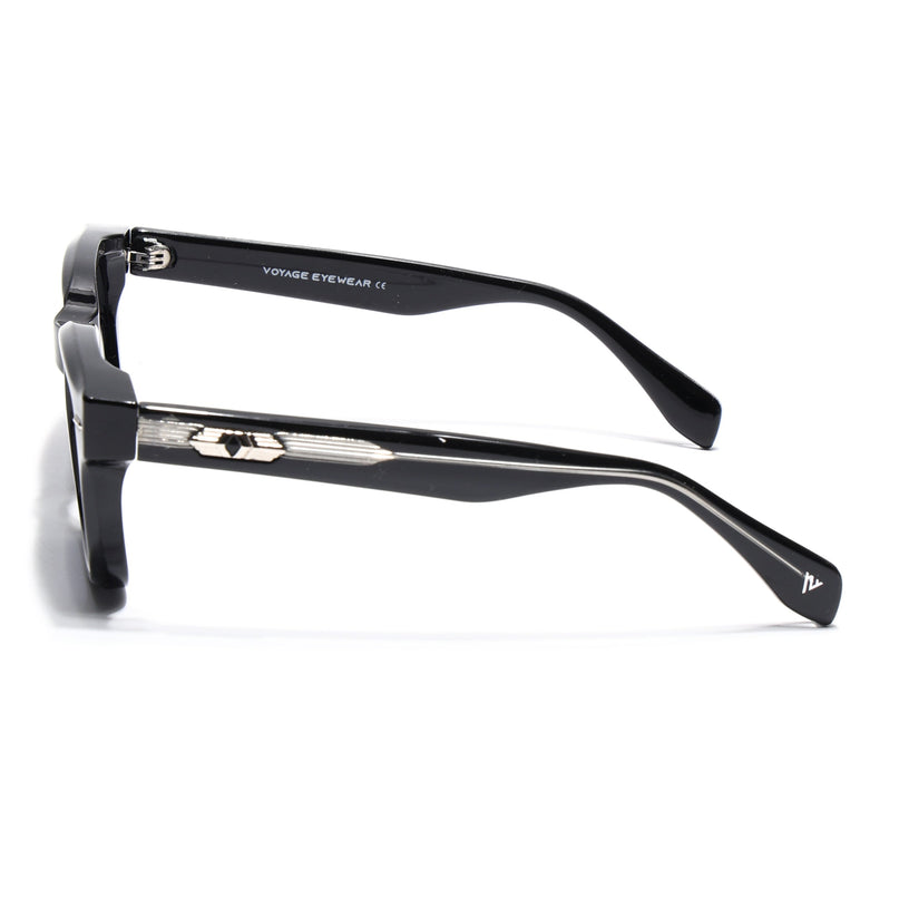 Square Sunglasses for Men & Women (Grey Lens | Shine Black Frame - MG7328)