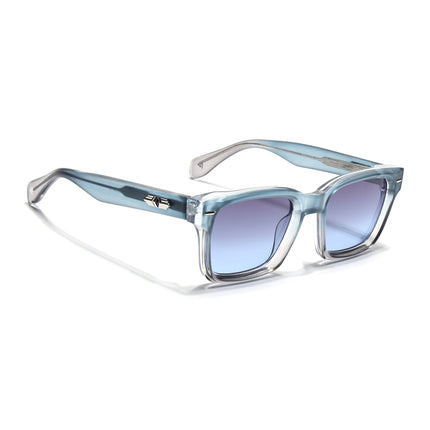 Square Sunglasses for Men & Women (Blue & Clear Lens | Blue & Transparent Frame - MG7330)