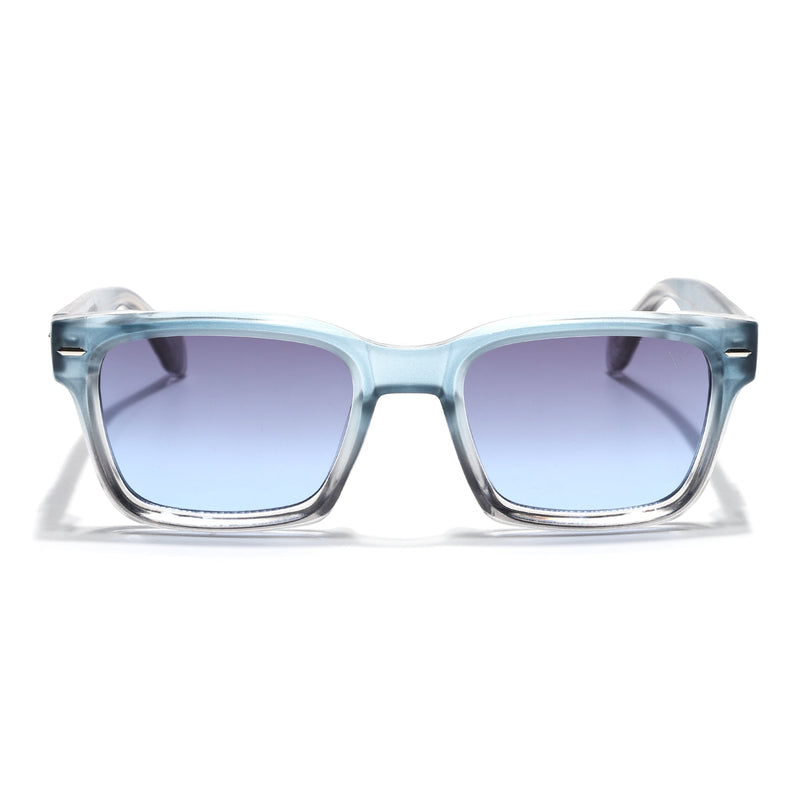 Square Sunglasses for Men & Women (Blue & Clear Lens | Blue & Transparent Frame - MG7330)