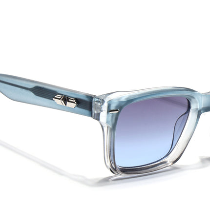 Square Sunglasses for Men & Women (Blue & Clear Lens | Blue & Transparent Frame - MG7330)