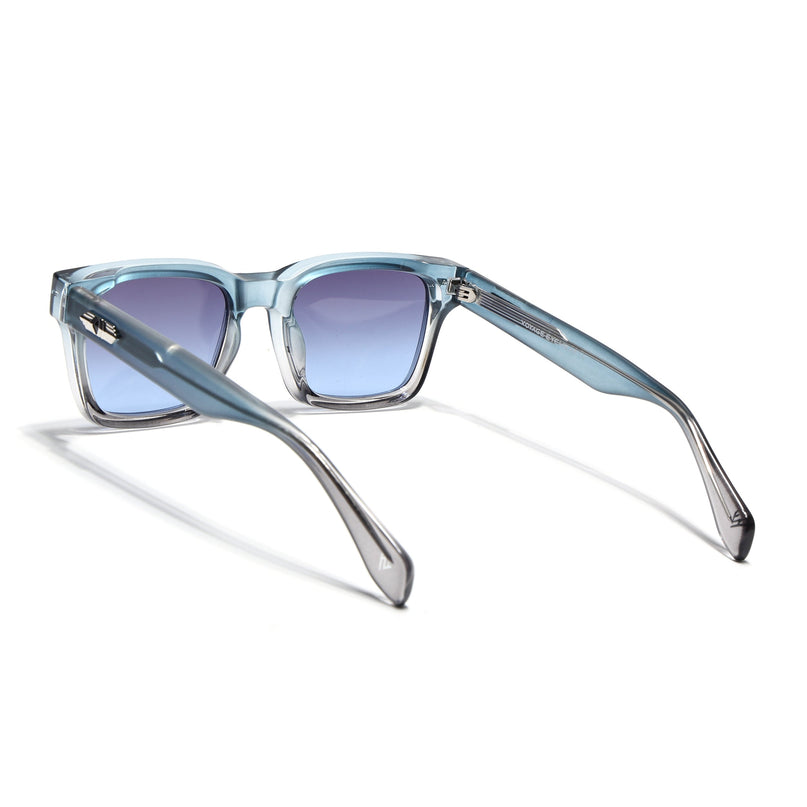 Square Sunglasses for Men & Women (Blue & Clear Lens | Blue & Transparent Frame - MG7330)