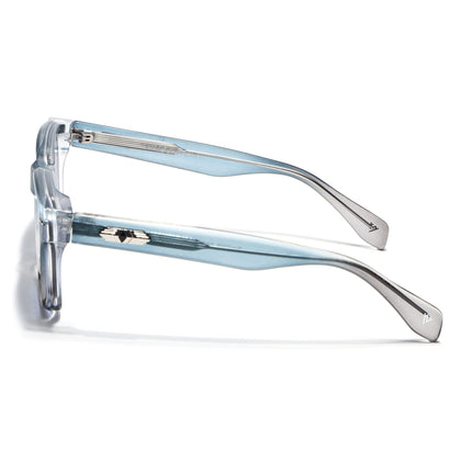 Square Sunglasses for Men & Women (Blue & Clear Lens | Blue & Transparent Frame - MG7330)