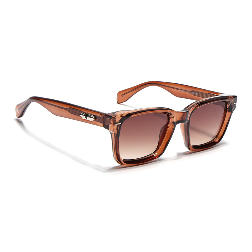 Square Sunglasses for Men & Women (Brown & Clear Lens | Shine Brown Frame - MG7331)