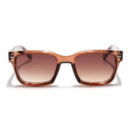 Square Sunglasses for Men & Women (Brown & Clear Lens | Shine Brown Frame - MG7331)