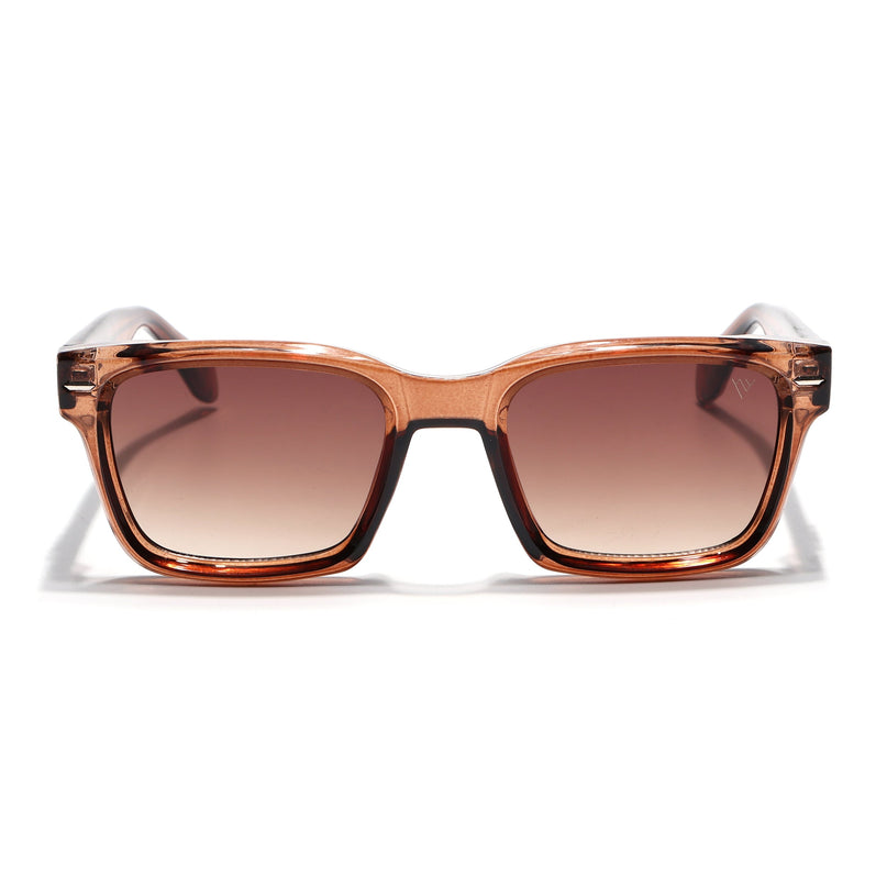 Square Sunglasses for Men & Women (Brown & Clear Lens | Shine Brown Frame - MG7331)