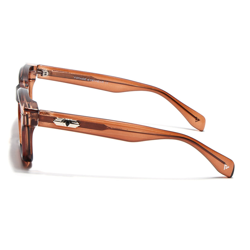 Square Sunglasses for Men & Women (Brown & Clear Lens | Shine Brown Frame - MG7331)