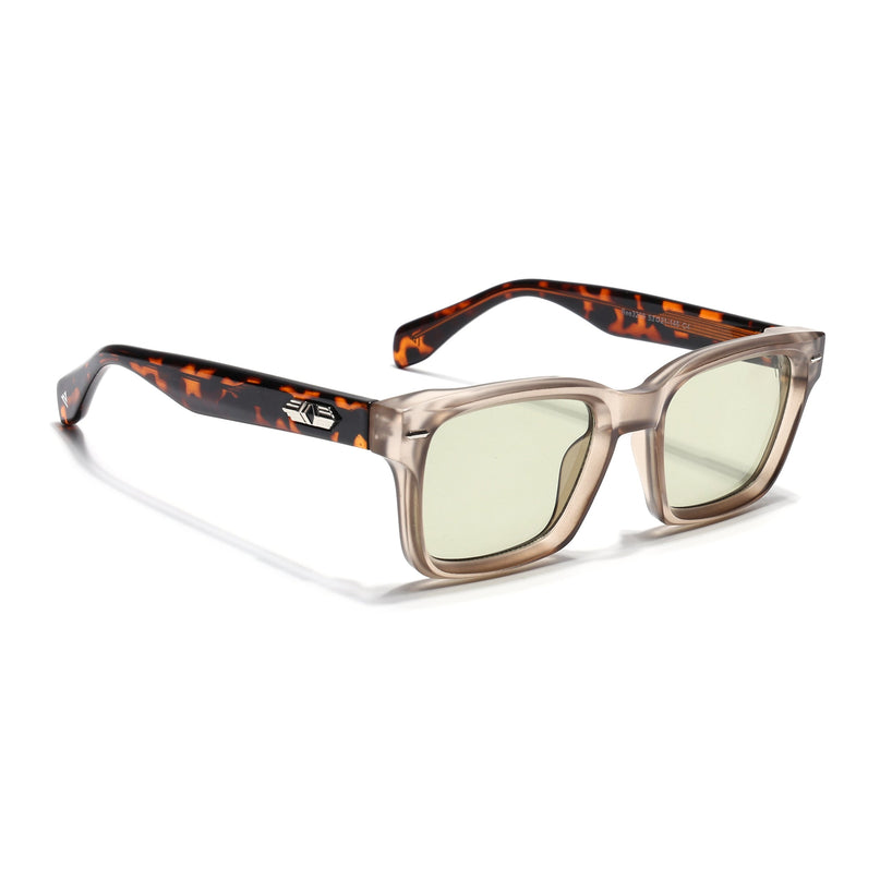 Square Sunglasses for Men & Women (Light Green Lens | Light Brown Frame - MG7332)