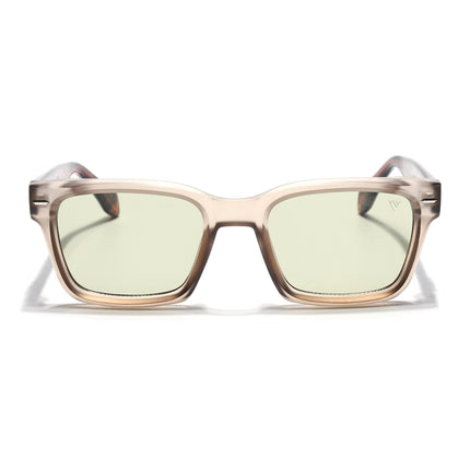 Square Sunglasses for Men & Women (Light Green Lens | Light Brown Frame - MG7332)