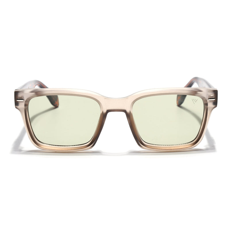 Square Sunglasses for Men & Women (Light Green Lens | Light Brown Frame - MG7332)