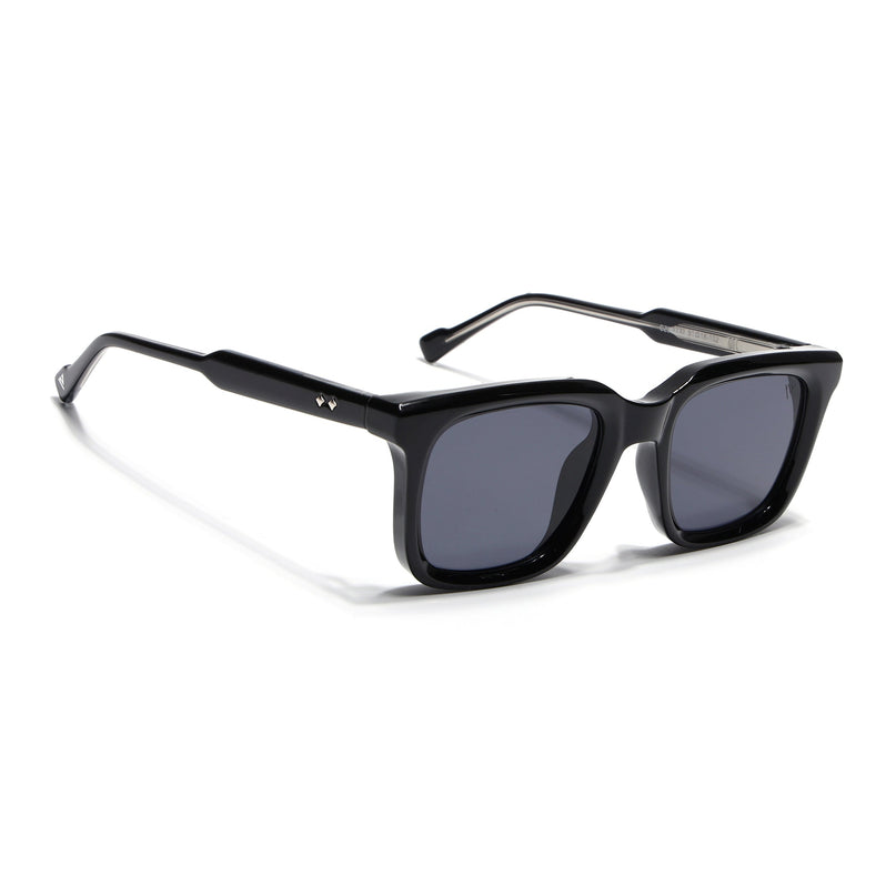 Square Sunglasses for Men & Women (Grey Lens | Shine Black Frame - MG7334)