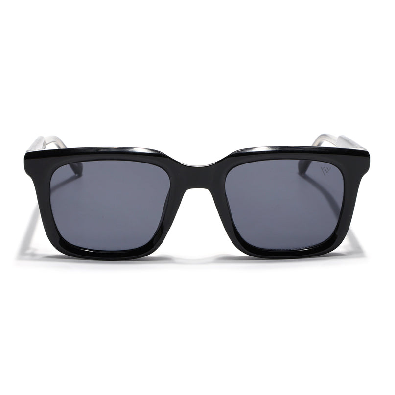 Square Sunglasses for Men & Women (Grey Lens | Shine Black Frame - MG7334)