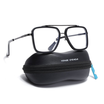 Voyage Black Wayfarer Eyeglasses for Men & Women - MG5214-C1