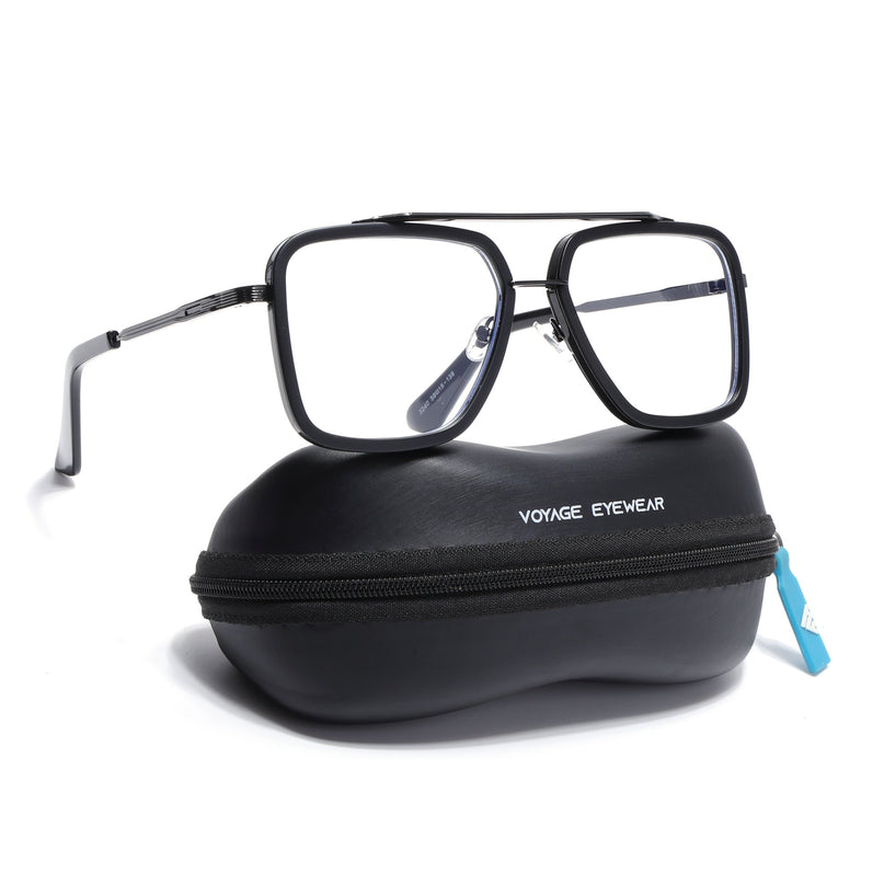 Voyage Black Wayfarer Eyeglasses for Men & Women - MG5214-C1