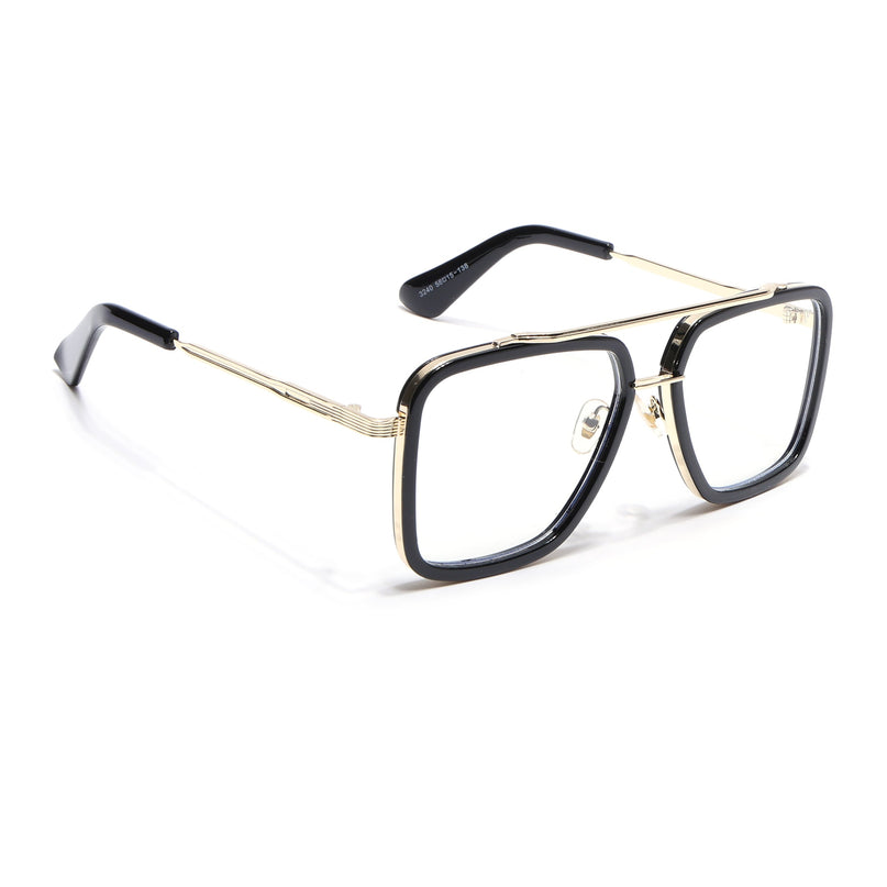 Voyage Black & Golden Wayfarer Eyeglasses for Men & Women - MG5215-C2