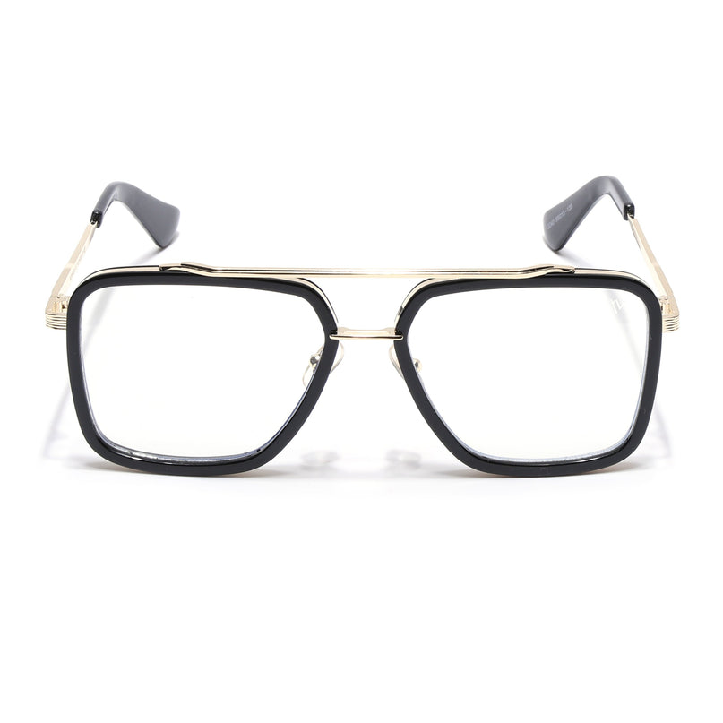 Voyage Black & Golden Wayfarer Eyeglasses for Men & Women - MG5215-C2