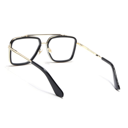 Voyage Black & Golden Wayfarer Eyeglasses for Men & Women - MG5215-C2