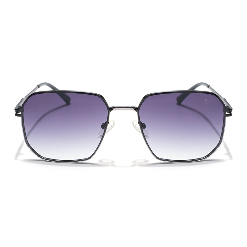 Voyage Select Square Sunglasses (Grey & Clear Lens | Black Frame - SLMG6308)