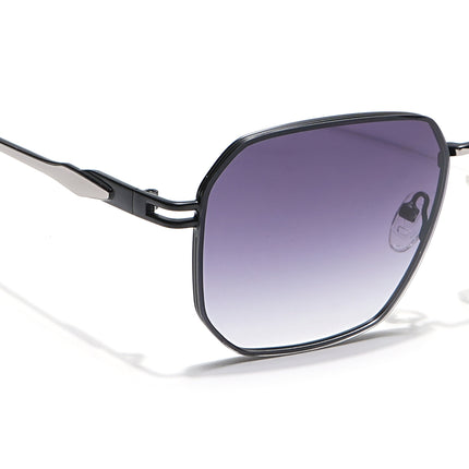 Voyage Select Square Sunglasses (Grey & Clear Lens | Black Frame - SLMG6308)
