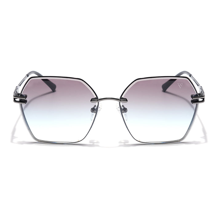 Voyage Select Over Size Sunglasses (Light Grey & Clear Lens | Grey Frame - SLMG6251)