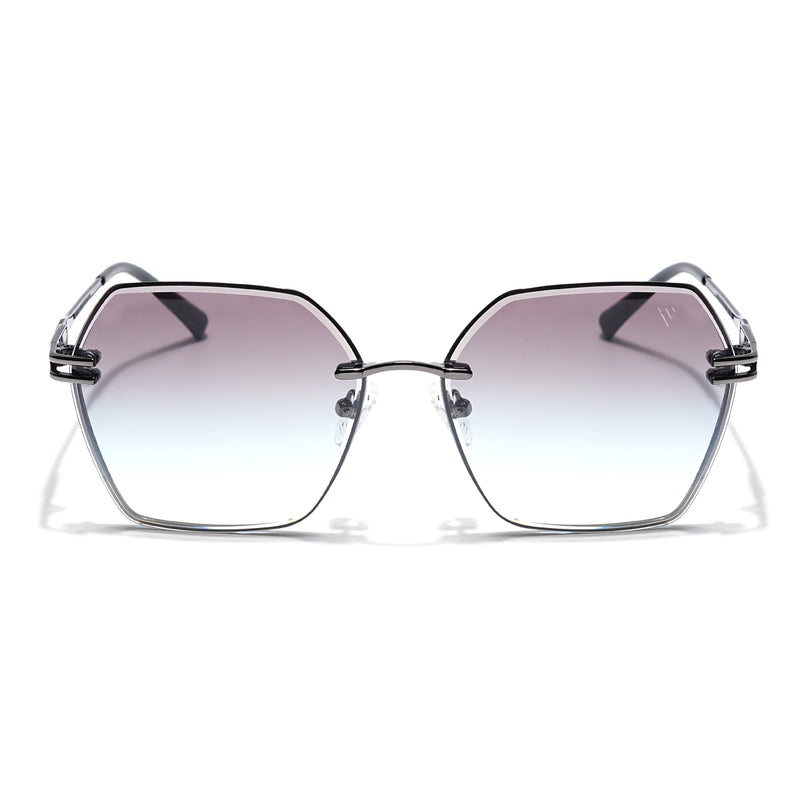 Voyage Select Over Size Sunglasses (Light Grey & Clear Lens | Grey Frame - SLMG6251)