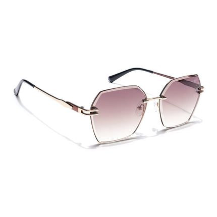 Voyage Select Over Size Sunglasses (Brown & Clear Lens | Golden Frame - SLMG6255)