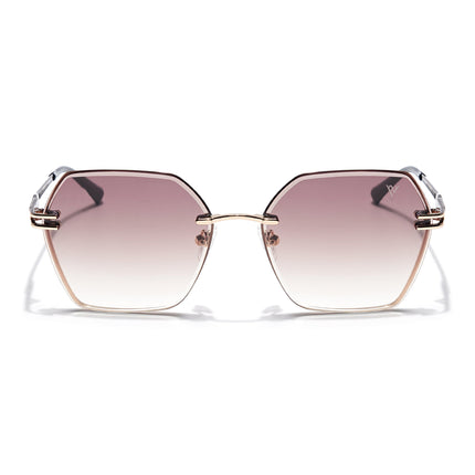 Voyage Select Over Size Sunglasses (Brown & Clear Lens | Golden Frame - SLMG6255)