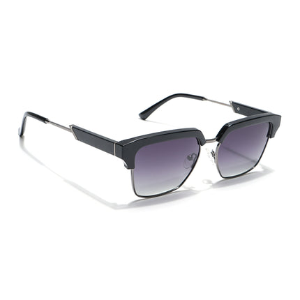 Voyage Select Square Polarized Sunglasses (Grey & Clear Lens | Shine Black & Grey Frame - SLPMG6293)
