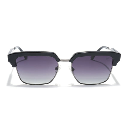 Voyage Select Square Polarized Sunglasses (Grey & Clear Lens | Shine Black & Grey Frame - SLPMG6293)