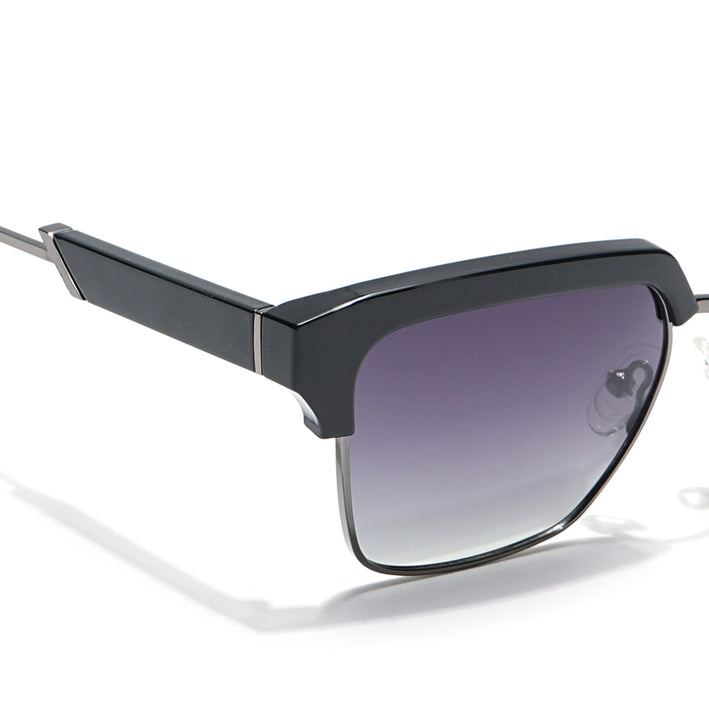 Voyage Select Square Polarized Sunglasses (Grey & Clear Lens | Shine Black & Grey Frame - SLPMG6293)