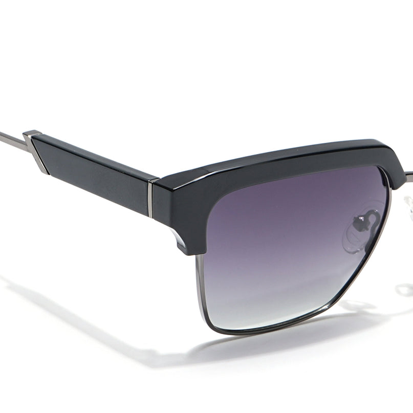 Voyage Select Square Polarized Sunglasses (Grey & Clear Lens | Shine Black & Grey Frame - SLPMG6293)