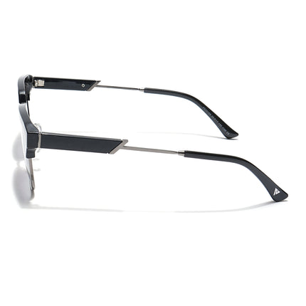 Voyage Select Square Polarized Sunglasses (Grey & Clear Lens | Shine Black & Grey Frame - SLPMG6293)
