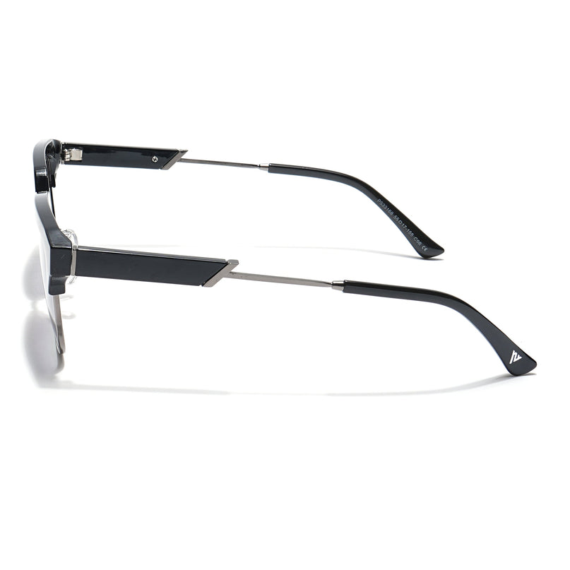 Voyage Select Square Polarized Sunglasses (Grey & Clear Lens | Shine Black & Grey Frame - SLPMG6293)