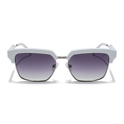 Voyage Select Square Polarized Sunglasses (Grey & Clear Lens | White & Grey Frame - SLPMG6296)