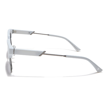 Voyage Select Square Polarized Sunglasses (Grey & Clear Lens | White & Grey Frame - SLPMG6296)