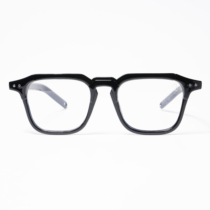 Eyejack Shine Black Square Eyeglasses for Men & Women (3327CL504-C1)