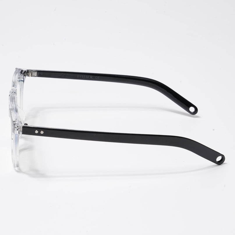 Eyejack Transparent & Black Square Eyeglasses for Men & Women (3327CL505-C2)