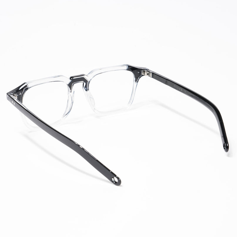 Eyejack Transparent & Black Square Eyeglasses for Men & Women (3327CL505-C2)