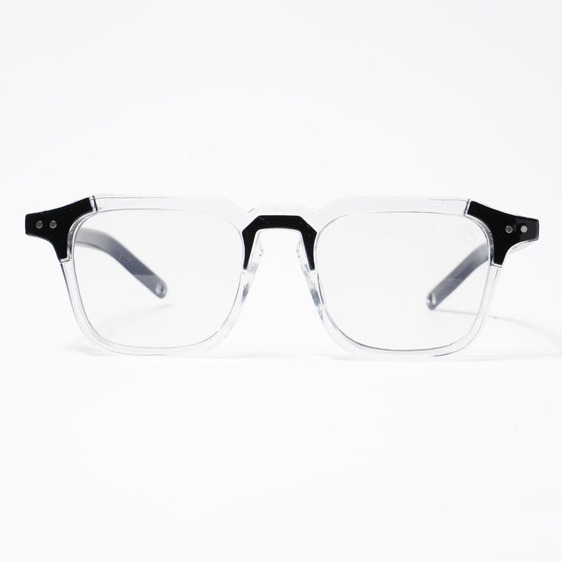 Eyejack Transparent & Black Square Eyeglasses for Men & Women (3327CL505-C2)